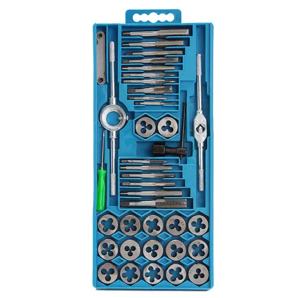Metric Tap and Die Set M3-M12 - 40Pcs Alloy Metal Hand Tools for Nuts & Bolts - Image 2