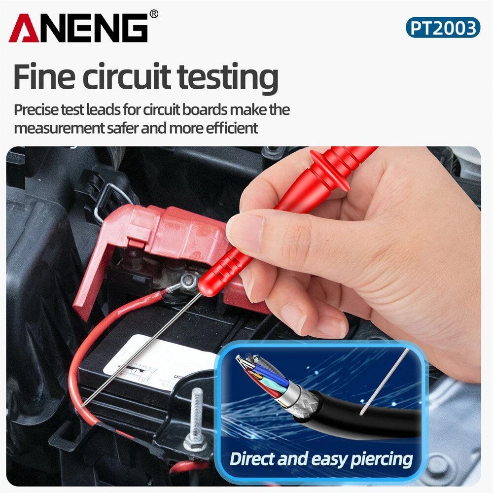 ANENG PT2003 Multimeter Test Leads | 2pcs Piercing Needle Probes 1000V 10A - Image 4