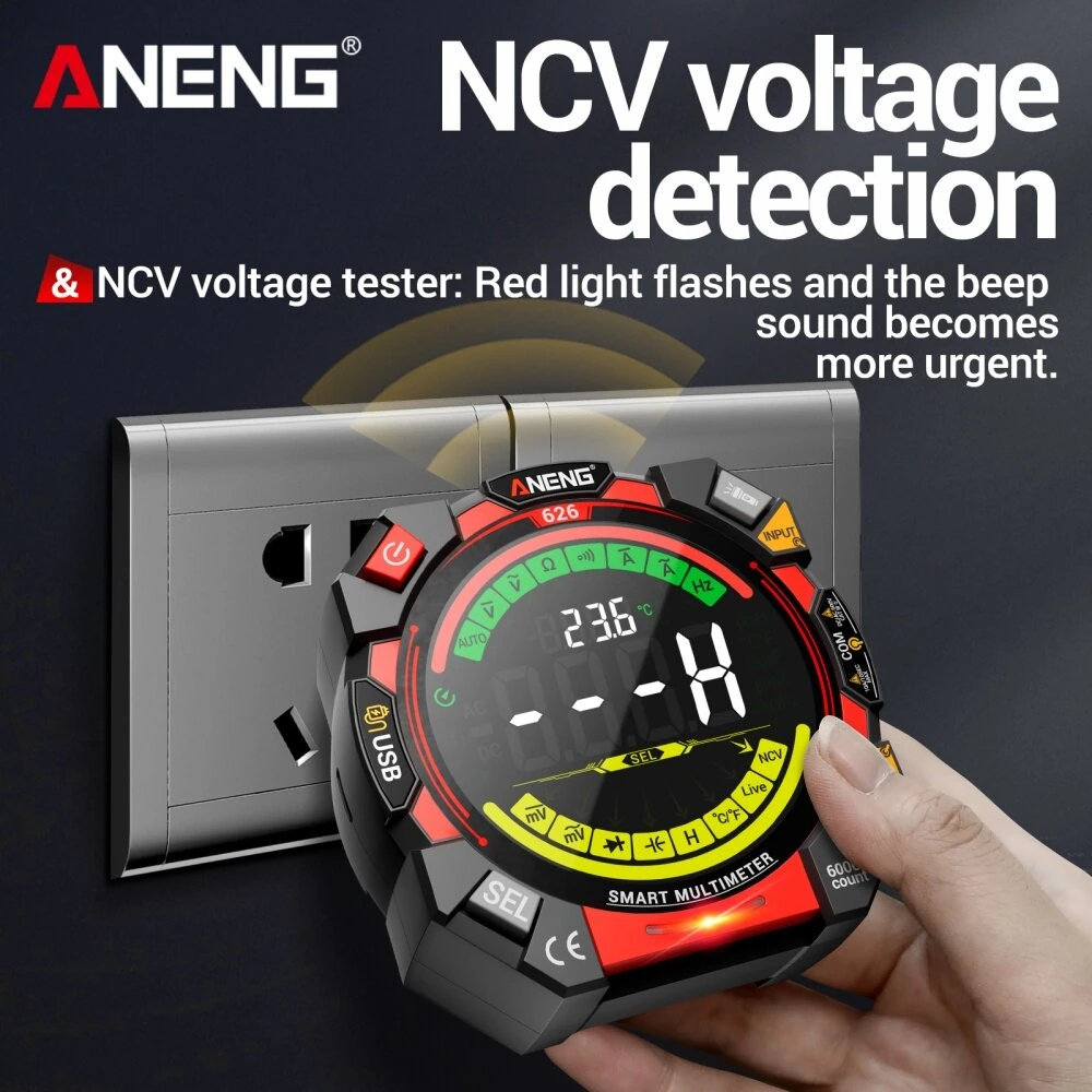 ANENG 626 Digital Multimeter - 6000 Count USB Rechargeable AC DC Tester - Image 4