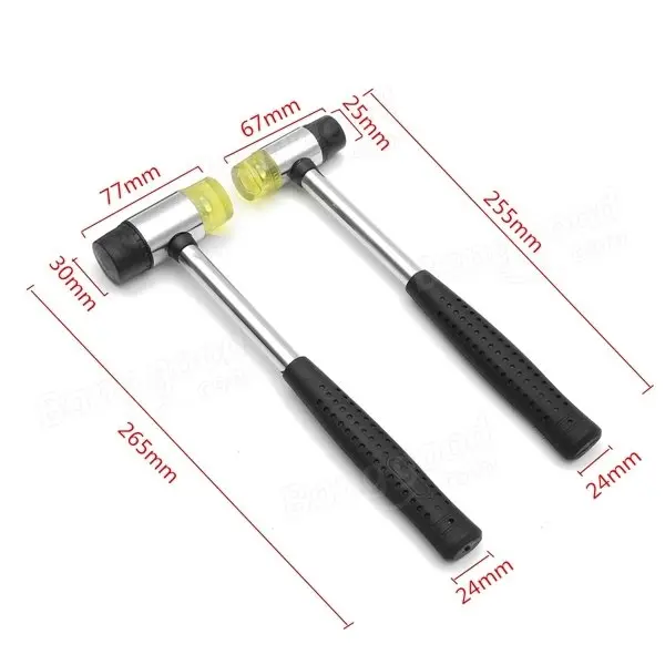 Rubber Mallet Hammer - 25mm & 30mm Double Face Nylon Head - Soft Tap Tool - Image 3