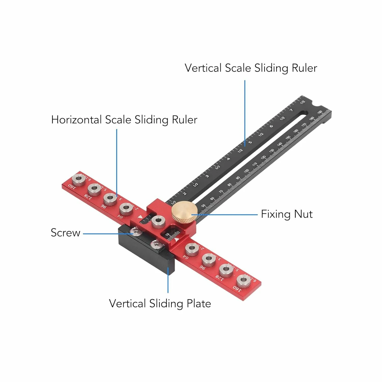 Professional Handle Punch Locator - Adjustable Distance & Precise Scale for Door Handle Installation - Image 4