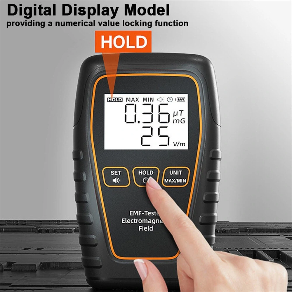 EMF Tester Portable - Electromagnetic Radiation Detector with Beep Alarm & Low Battery Indicator - Image 3
