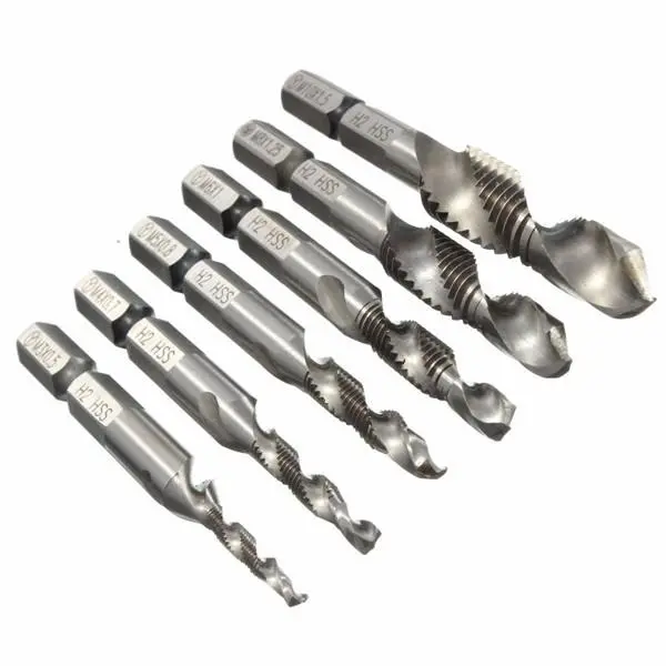 Drillpro DB-C4 HSS 1/4 Inch Hex Shank Drill Tap Bit Set | M3 to M10 Metric - Image 4
