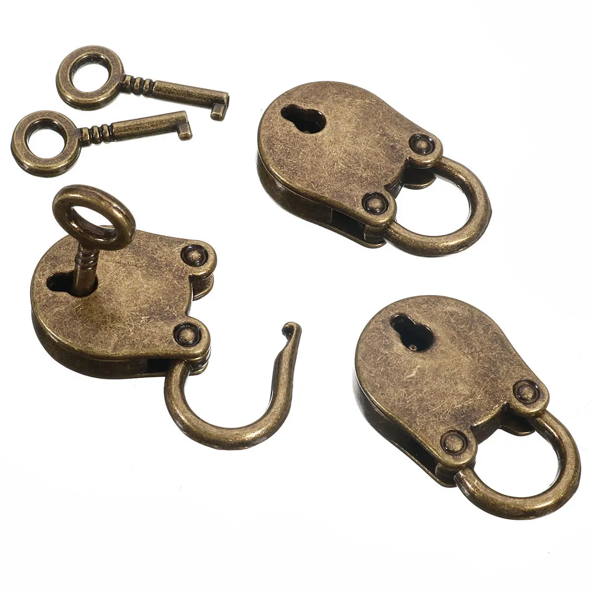 Old Vintage Antique Style Mini Padlock - 3pcs with Keys | Practice Lock - Image 4