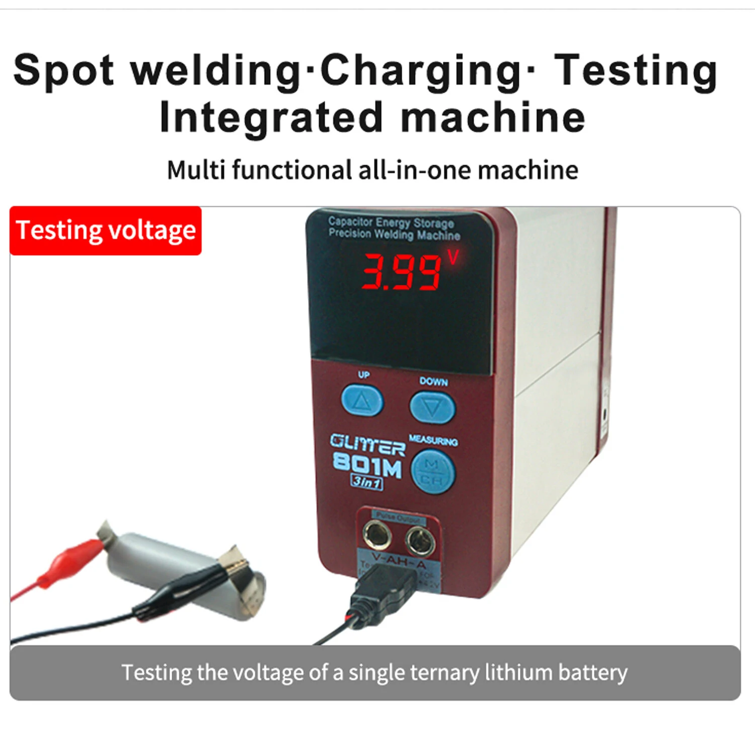 GLITTER 801M Spot Welder | 11600W Energy-Storage | Auto & Foot Pedal Modes for 0.05-0.2mm Nickel - Image 4