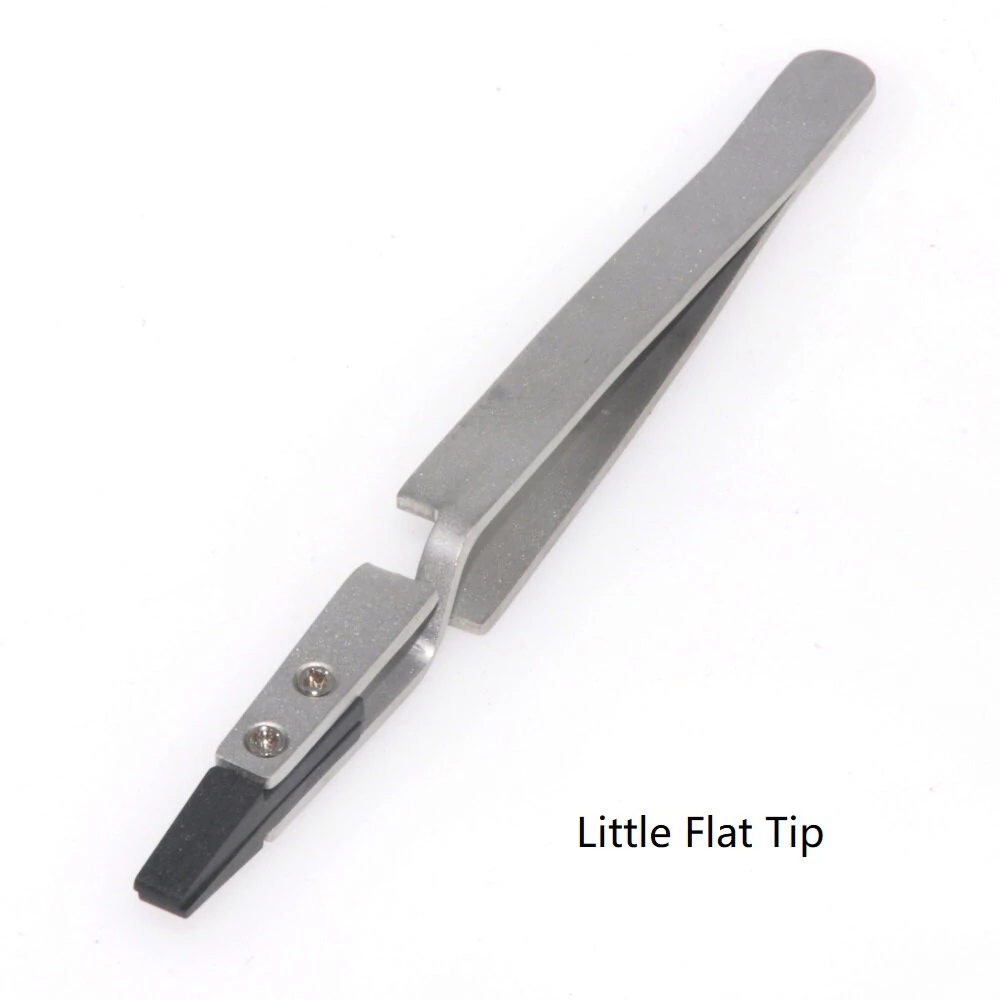 ESPLB Silver-Black Reverse Tweezers - 5PCS Set with Plastic Tips - Stainless Steel - Image 4