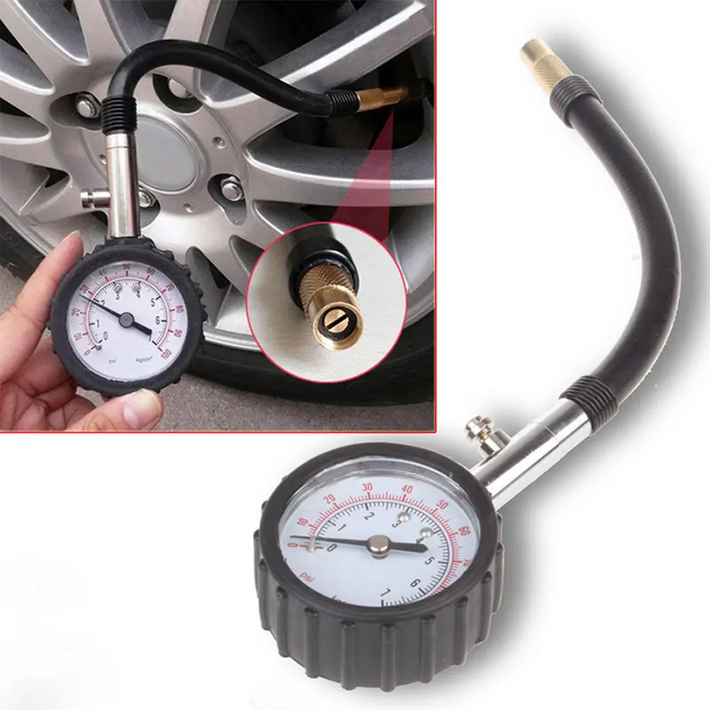 Long Tube Tire Pressure Gauge - Auto Car Bike Motor Tyre Air Meter Vehicle Tester - Image 3