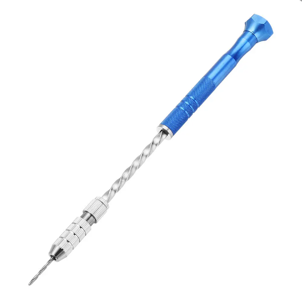Drillpro Semi-Automatic Mini Hand Drill | 2 Double Side Chucks & 10 Twist Bits - Image 2