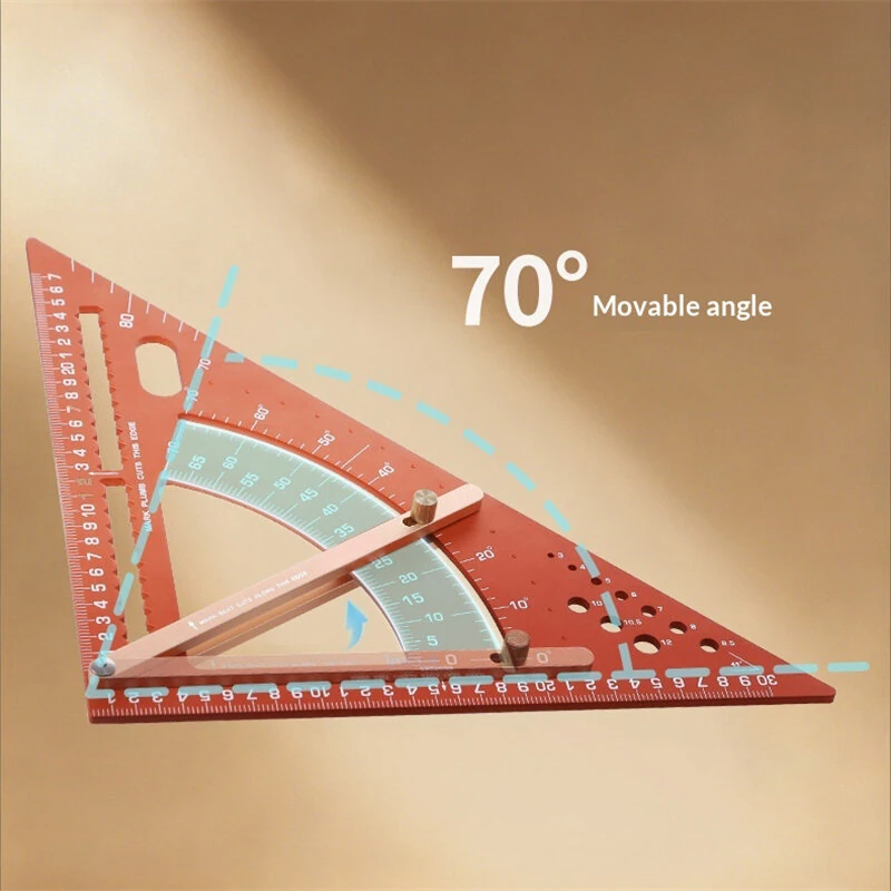 Adjustable Aluminum Alloy Triangle Ruler | Multi-Functional Protractor & Angle Measuring Tool - Image 5