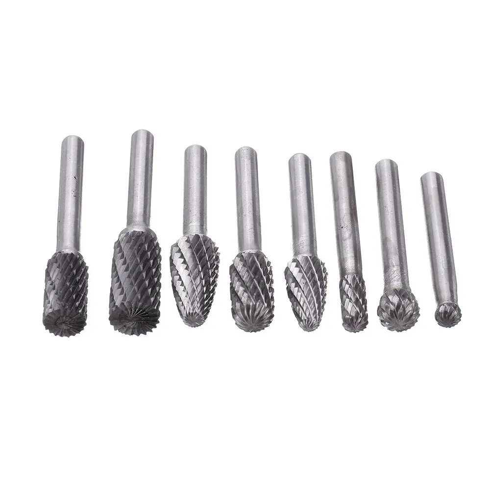Tungsten Steel Rotary File Set - 8Pcs 6mm Shank Grinding Burrs | Abrasive Tool - Image 2