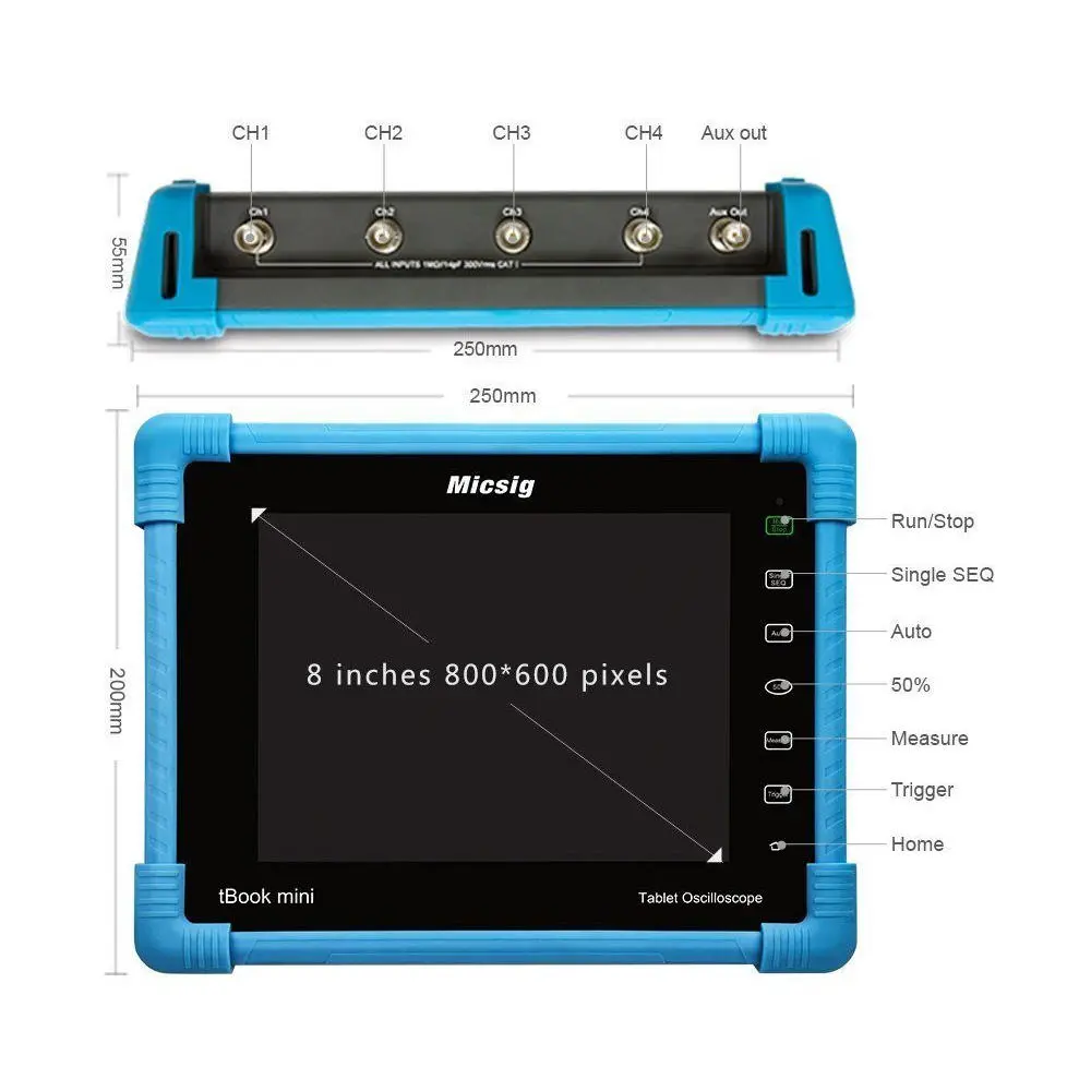 Micsig TO1104 100MHz Digital Oscilloscope | 4CH 8in Touch Screen | 1GSa/s 28Mpts - Image 4