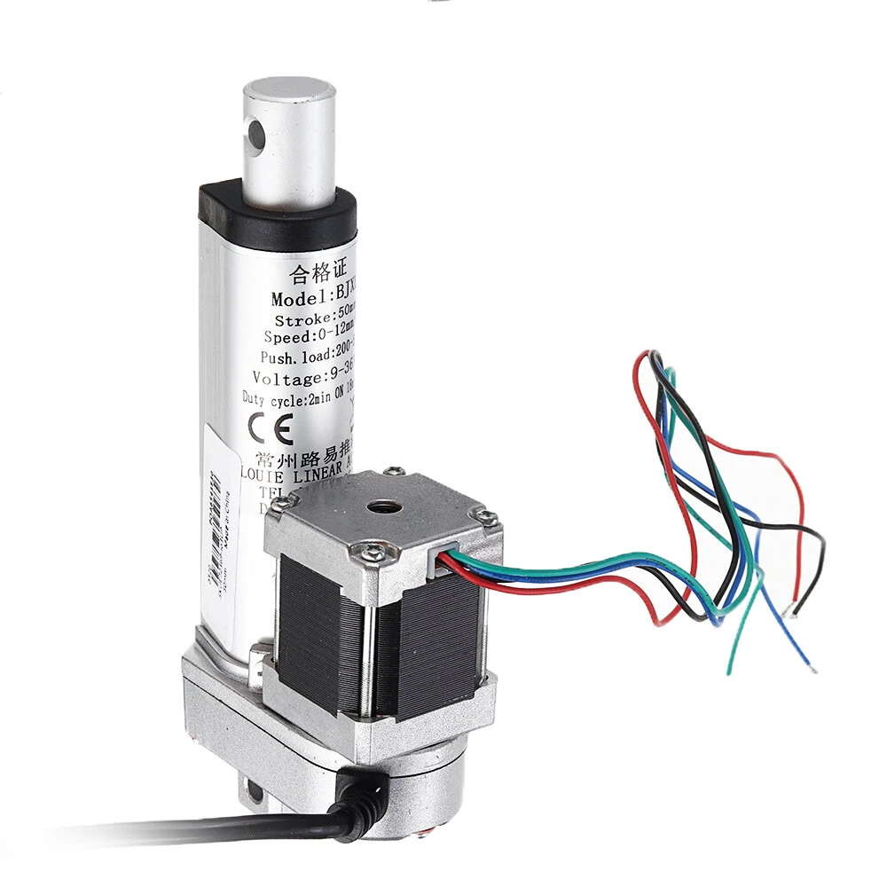 500N 7mm/s Linear Actuator | DC 9-36V Adjustable Stepper Motor | Tubular Actuator - Image 2