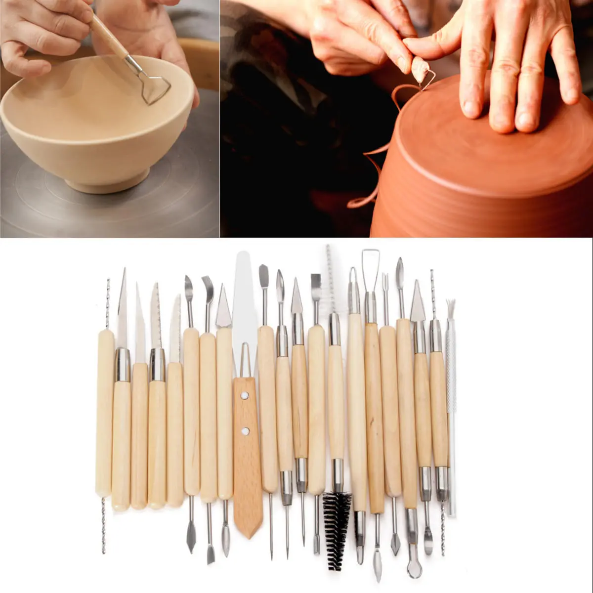 22pcs Clay Ceramics Carving Set - Pottery Sculpting & Modeling Tools - Image 2