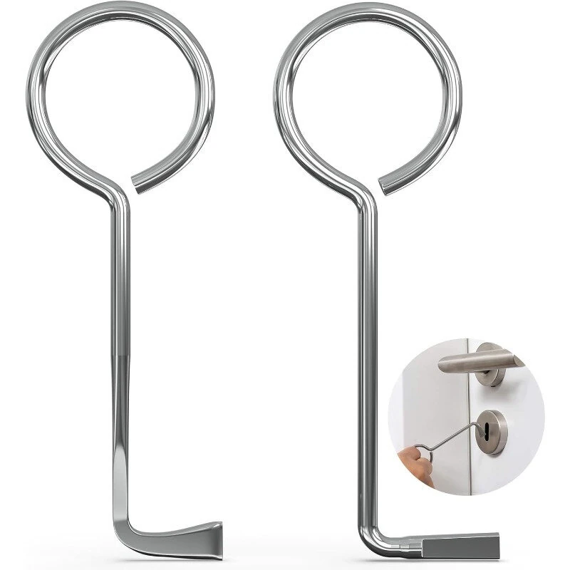 Universal Polished Metal Door Lock Picks Set | 2pcs with Touch Remote Control | High-Quality Locksmith Tools - Image 2