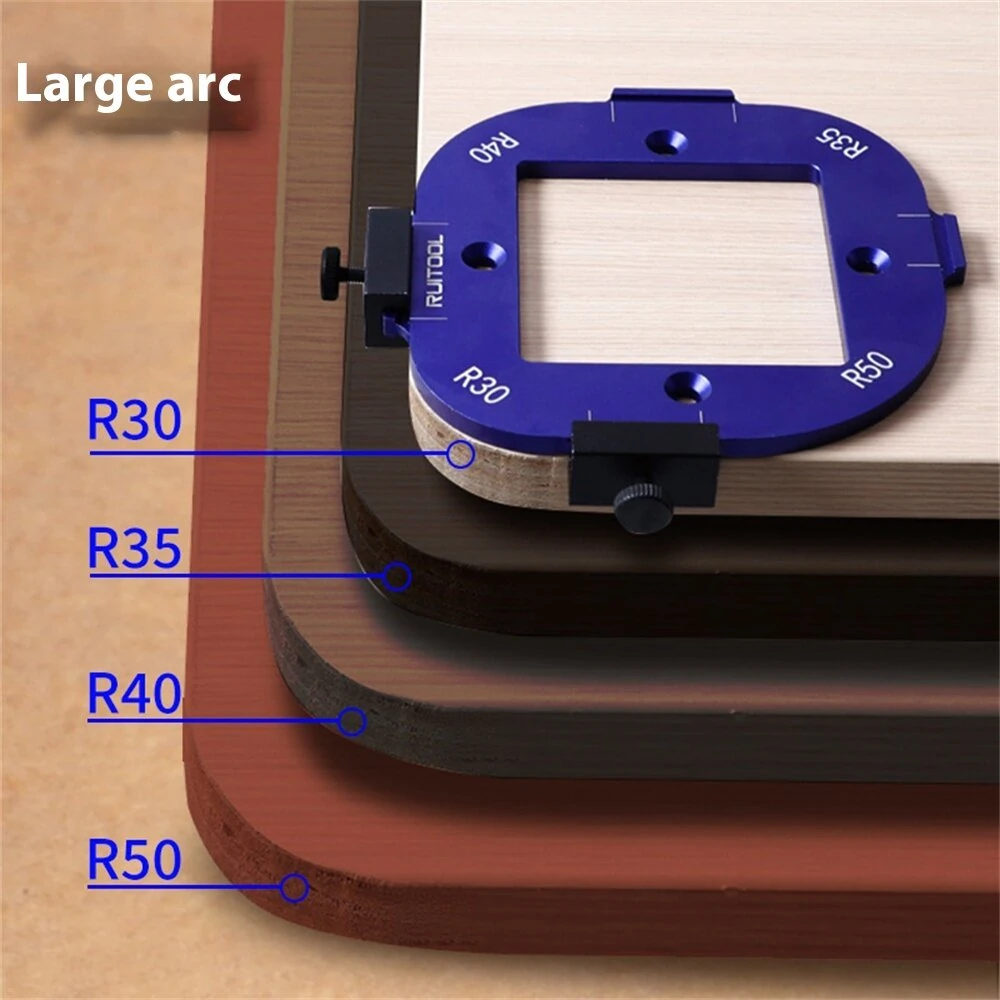 Woodworking Corner Jig - Metal Router Template Guide for Quick Radi Positioning | DIY Frame & Table Edge Shaping - Image 5
