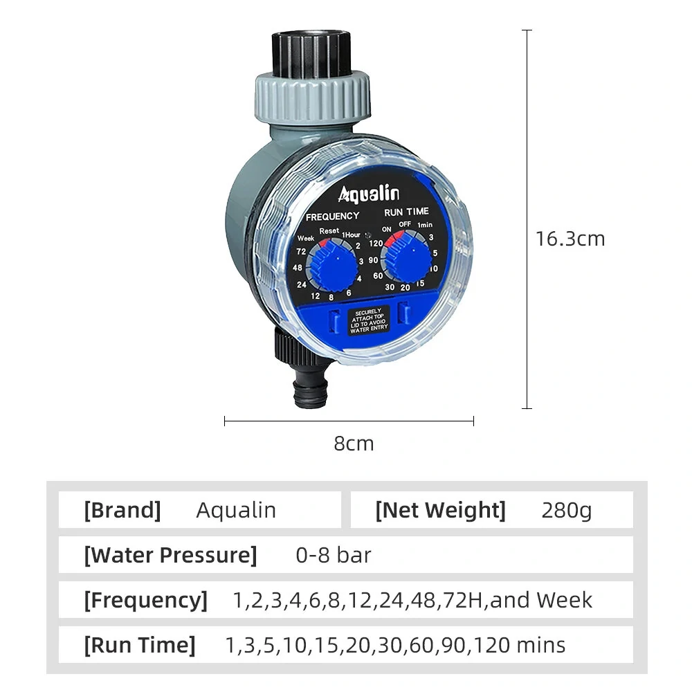 Aqualin Automatic Garden Water Timer | Easy Install on 3/4 Faucet | Adjustable Frequency & Run Time - Image 3