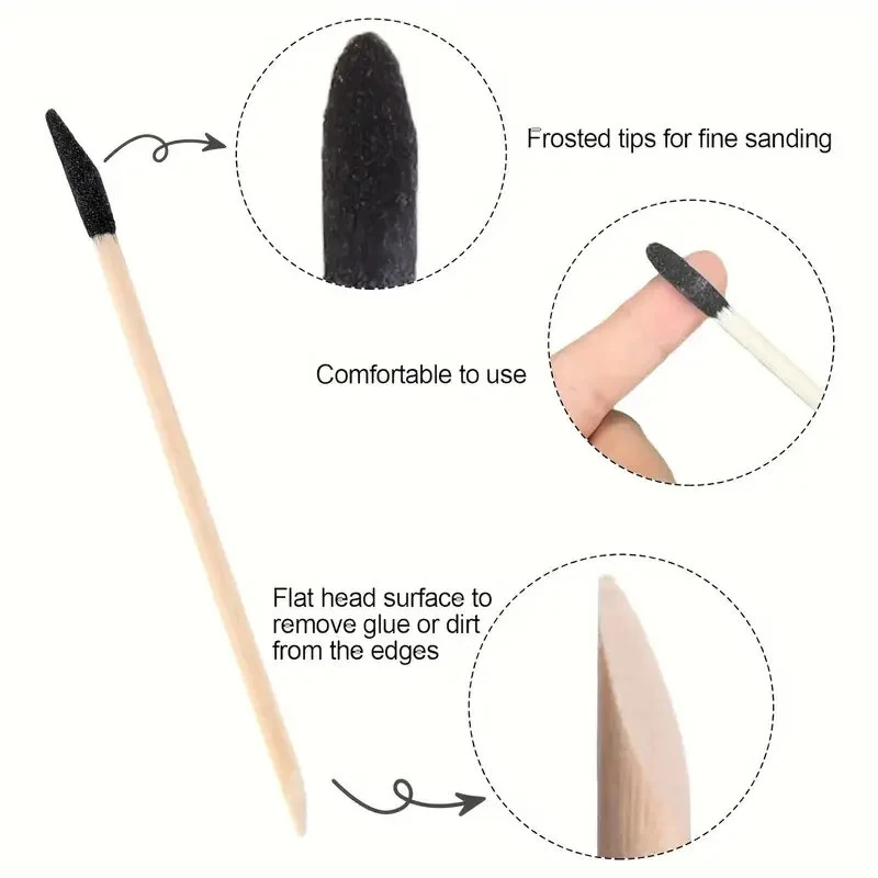 50/100PCS Dual-Purpose Sanding Sticks - Frosted Tips for Crafts & Model Making - Image 4