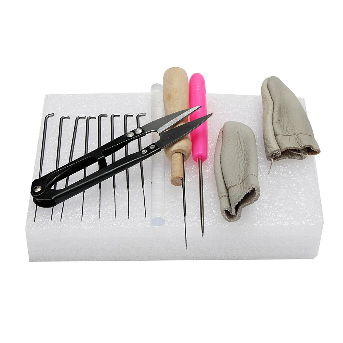 Wool Felt Needle Felting Starter Kit - 15pcs Tools with Mat & Scissors - Image 2