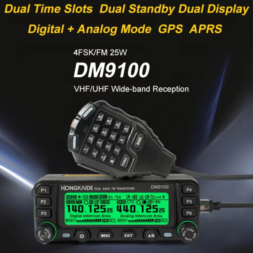 ZASTONE DM9100 25W DMR Mobile Radio | Dual Band VHF UHF | Built-in GPS & Encryption - Image 2