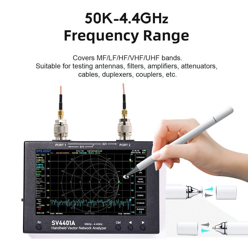 NanoVNA Vector Network Analyzer | 50KHz-4400MHz, 7 inch Touch Screen, 100dB Dynamic Range - Image 2