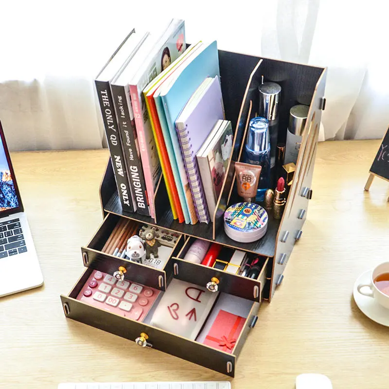 Desktop Storage Box Drawer Type Book Stand | Desktop Organizer Stationery Shelf - Image 5