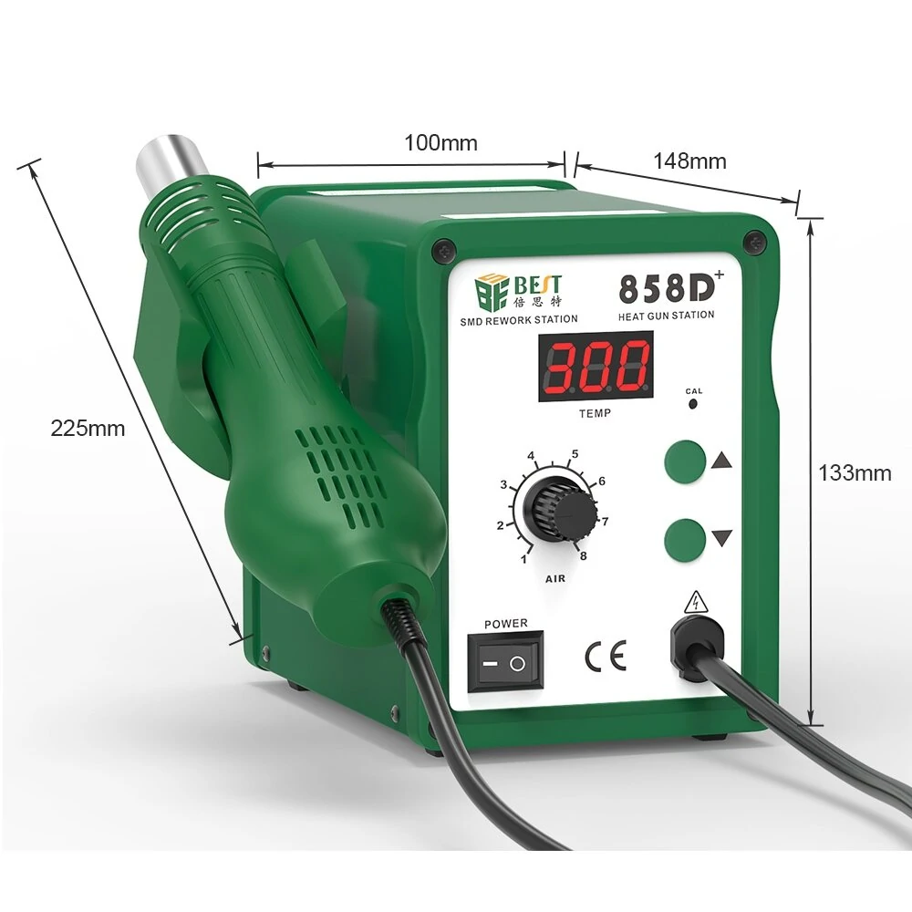 BST-858D+ Hot Air Rework Station | Soldering Desoldering Gun for iPhone Smartphone Repair - Image 3