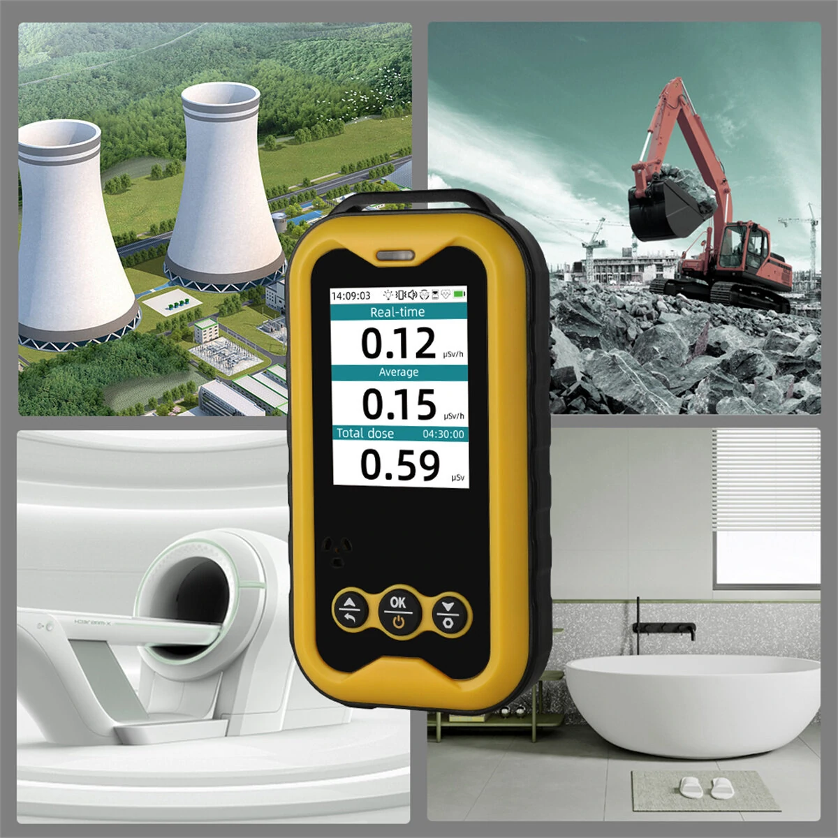 BOSEAN FS-5000 Geiger Counter | 2.4-inch TFT LED Glass | High Sensitivity Nuclear Radiation Tester - Image 2