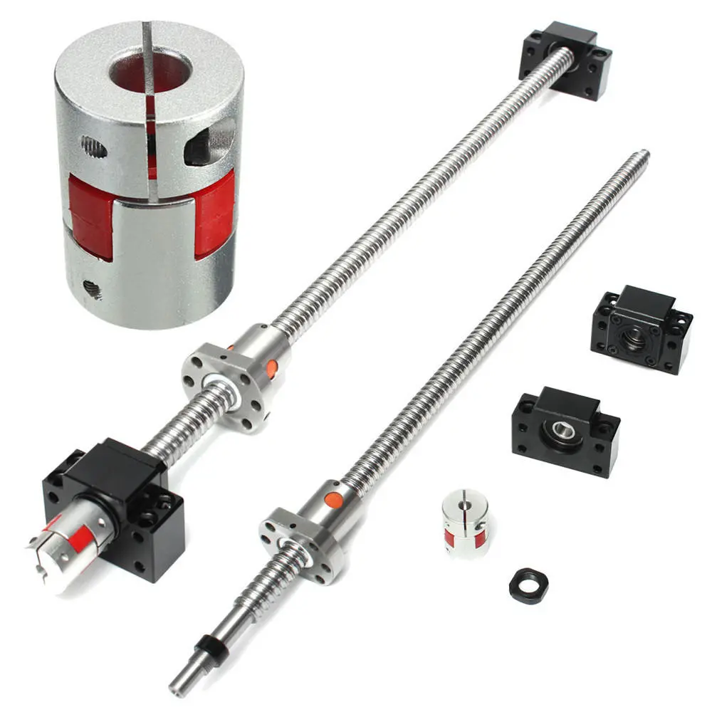 500mm SFU1605 Ball Screw - BK12 BF12 Supports & 6.35x10mm Coupler | CNC - Image 3