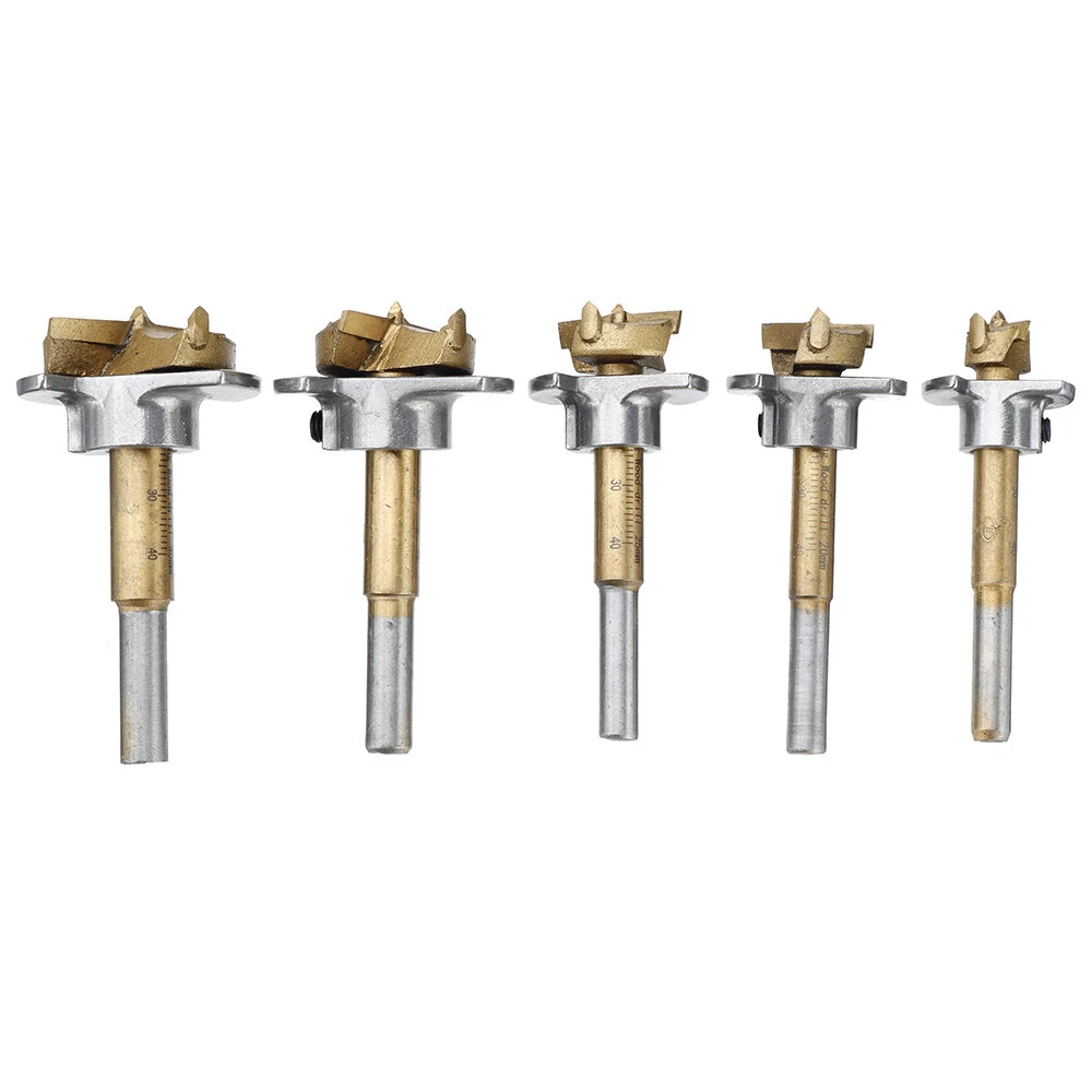 Drillpro 5PCS Forstner Bit Set - 15-35mm Titanium Coating - Wood Hinge Hole Opener - Image 5