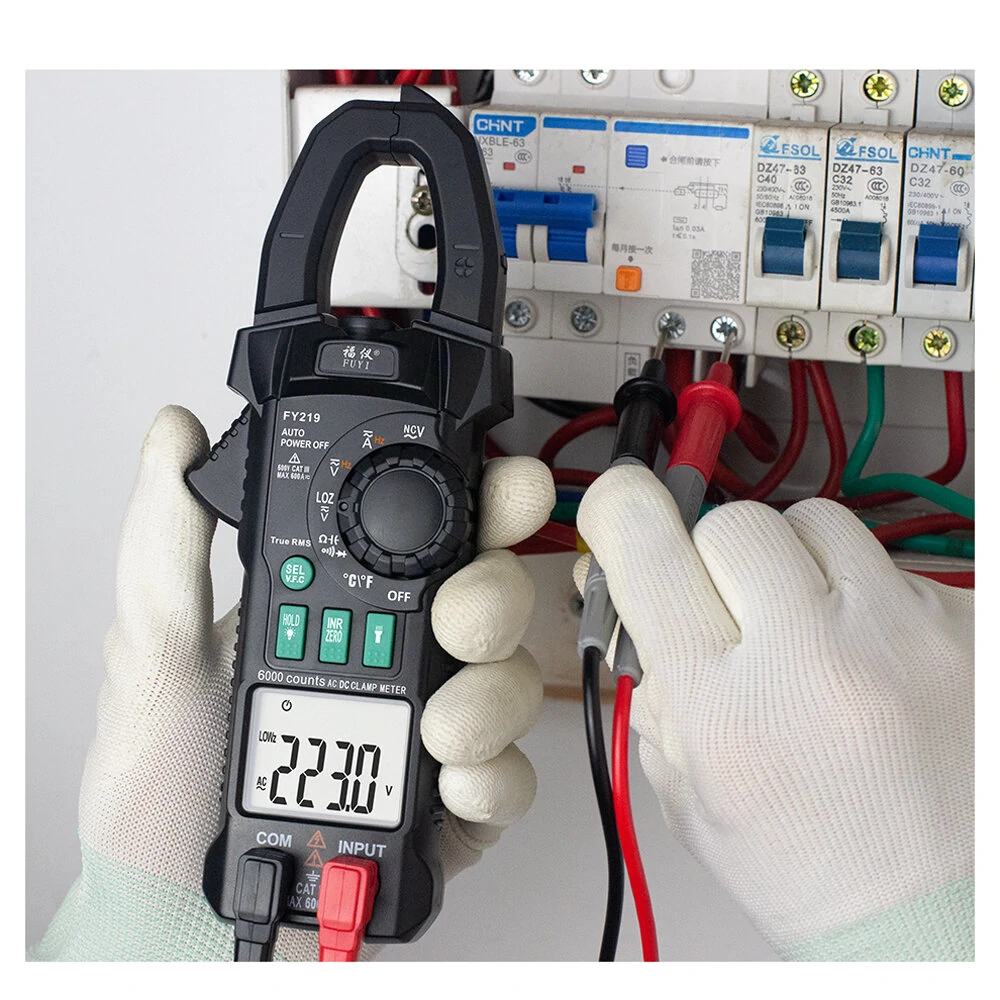 FUYI FY219 Digital Clamp Meter - True RMS AC/DC Voltage Current Tester - Image 3
