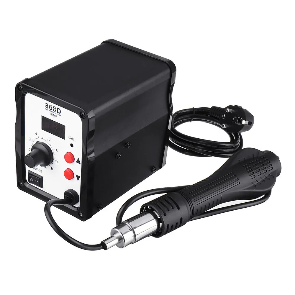 220V 868D Digital Soldering Station | LCD Display Hot Air Gun & Iron Set - Image 3
