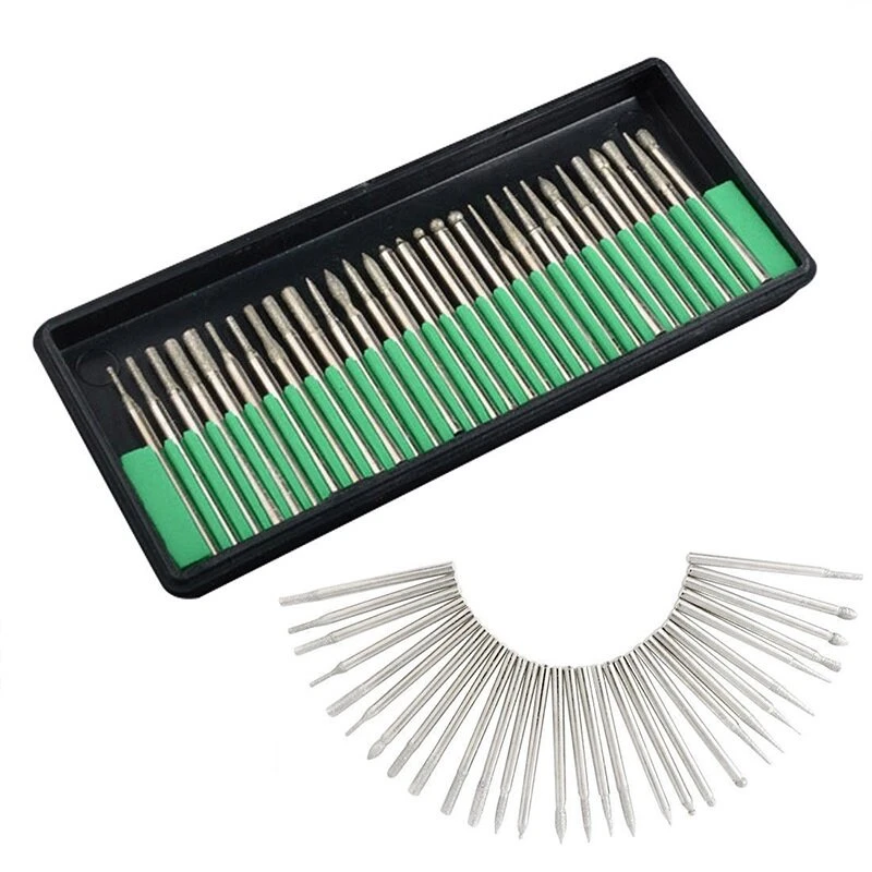 20 PCS Diamond Burr Bits - 2.35mm & 3.0mm for Engraving Carving Rotary Tool - Image 4