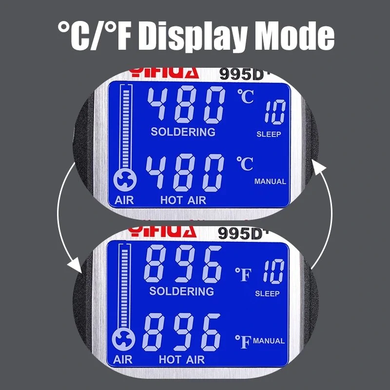 YIHUA 995D+ SMD Soldering Station | Hot Air Gun & Iron | BGA Phone Repair - Image 4