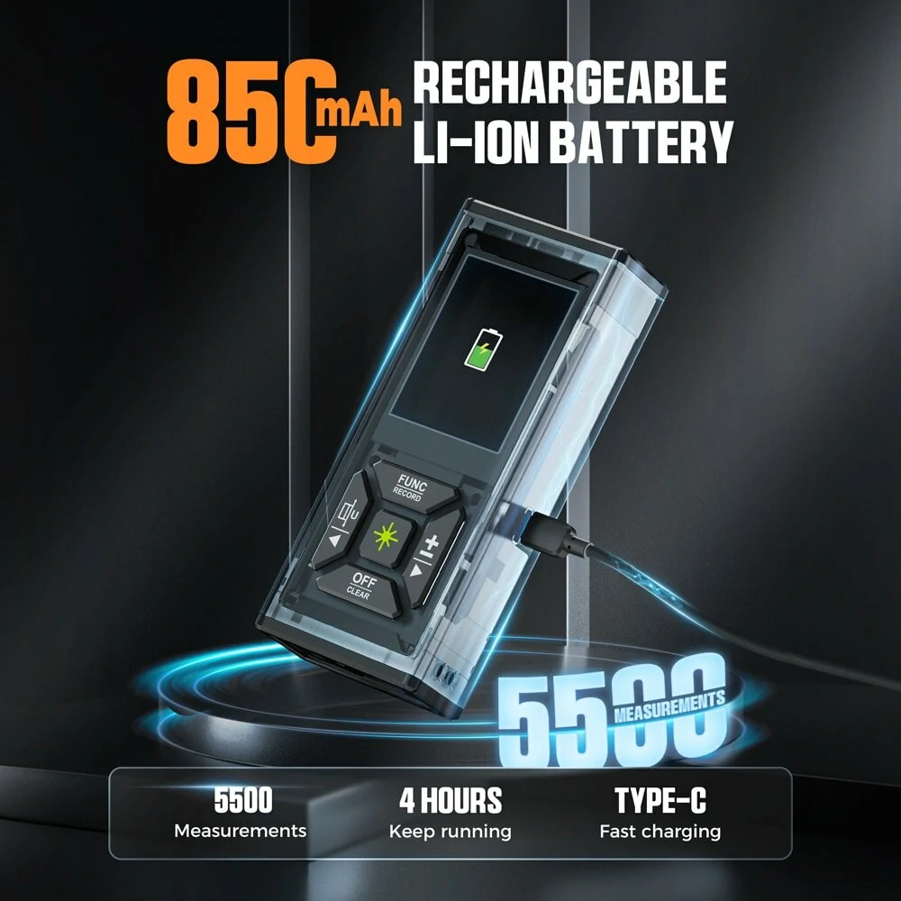 CIGMAN CD-60G Dual Green Laser Measure | 120M Range, High Accuracy, 2.4 HD Display - Image 5
