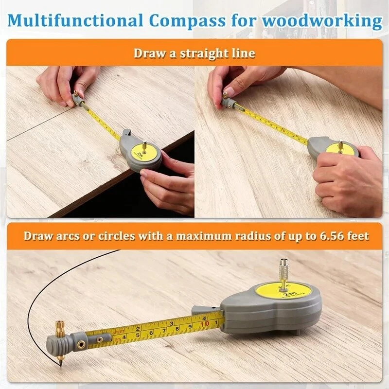 Rotape 2m Tape Measure Compass | 6.56ft Beam Compass with 10 Pencil Leads - Image 2