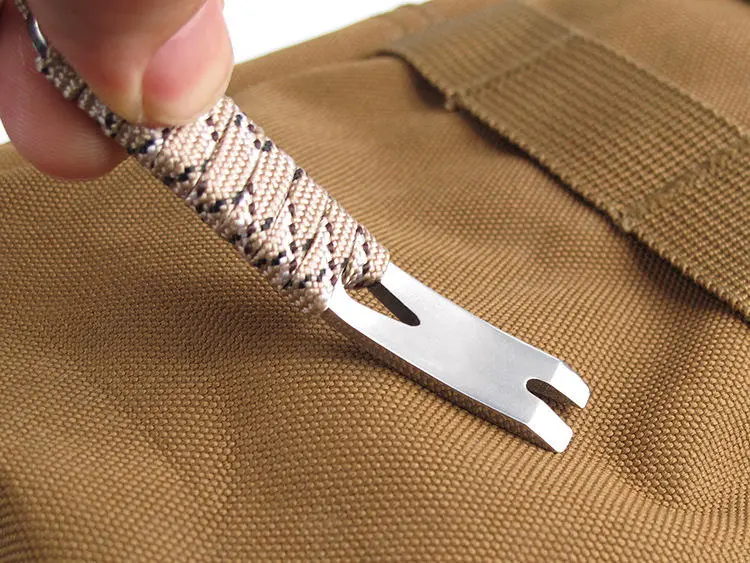 Stainless Steel Crowbar Keychain | Crank Blade Wire Winder & Nail Puller - Image 2