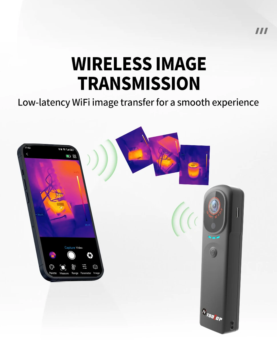 AV TOOLTOP T9 WiFi Thermal Camera | 256x192 IR & 1600x1200 Visible | -20° to 550°C | 10m Wireless Portable Heat Analyzer - Image 3