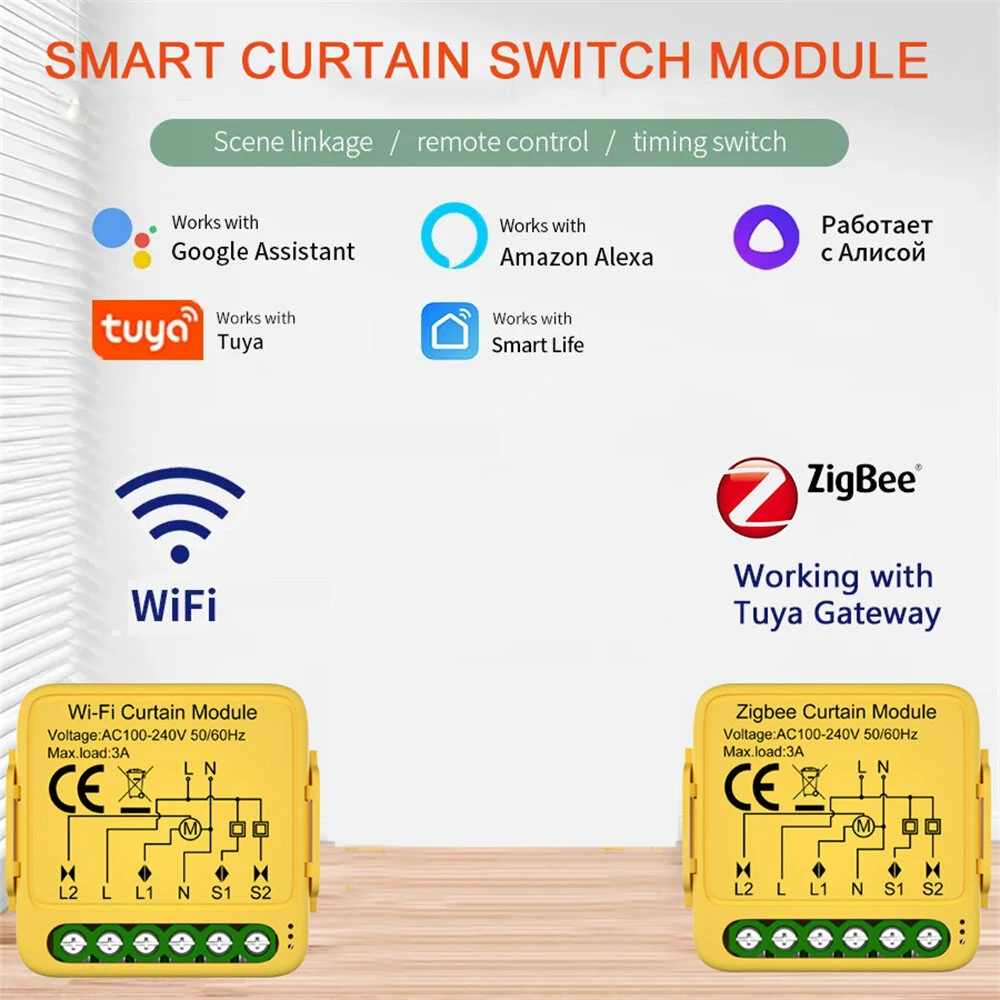 Tuya Smart Curtain Module - Wifi/Zigbee for Alexa & Google Home - App Control & Timer - Image 2