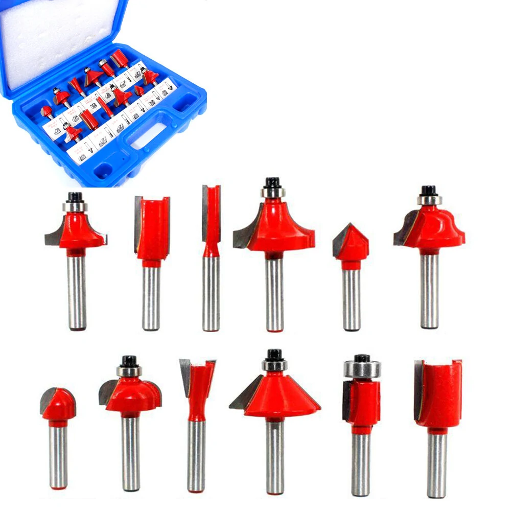 12-15pc 1/4 Shank Router Bit Set | Carbide Wood Trimming & Engraving Tools - Image 4