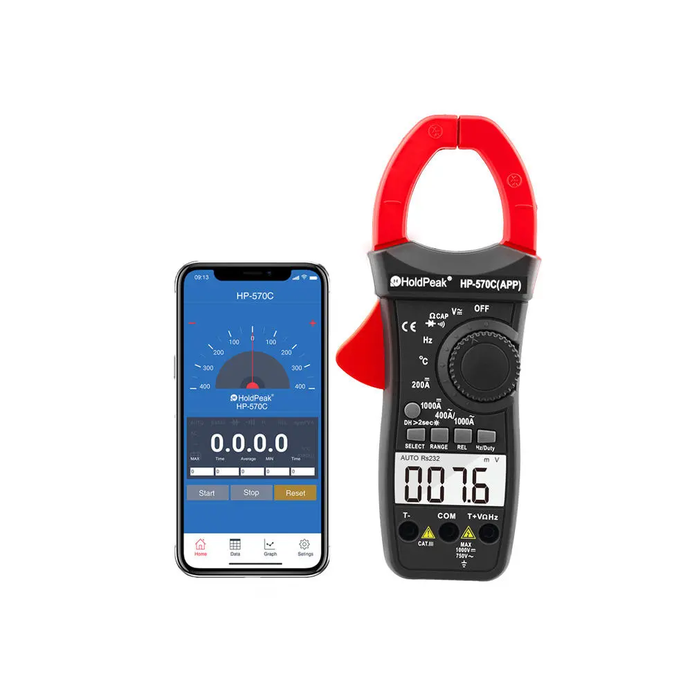 HoldPeak HP-570C Digital Clamp Meter | 1000A AC/DC | APP Data Logging - Image 2