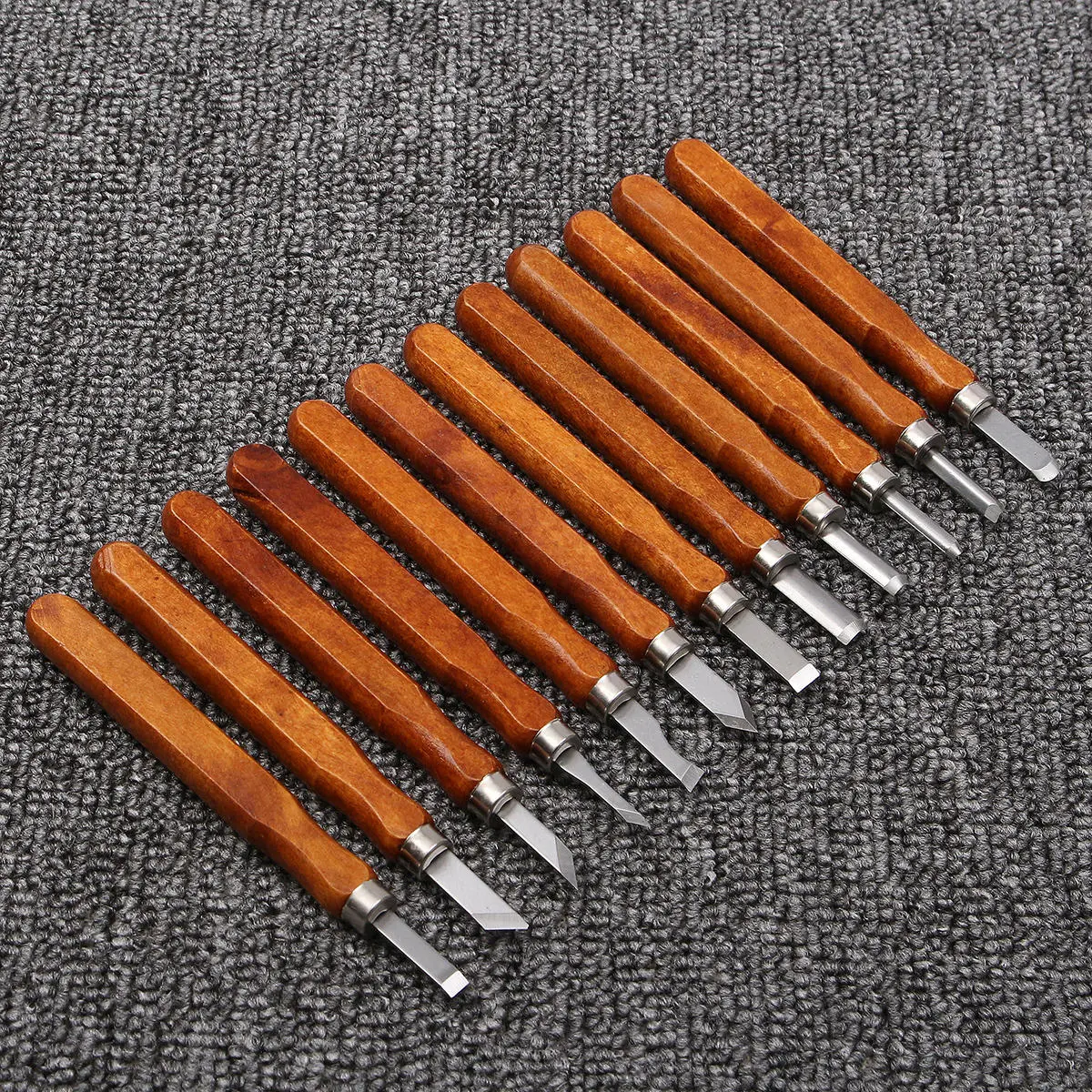 12Pcs Wood Carving Chisel Set - Professional Hand Gouges & Lathe Tools - Image 4