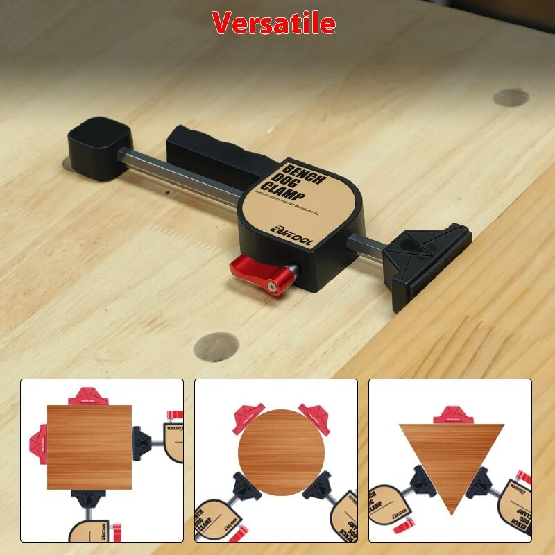 RUITOOL 19mm MFT Workbench Clamps Set - 2 Clamps & 2 Bench Dogs for 3/4 Inch Dog Holes - Image 4