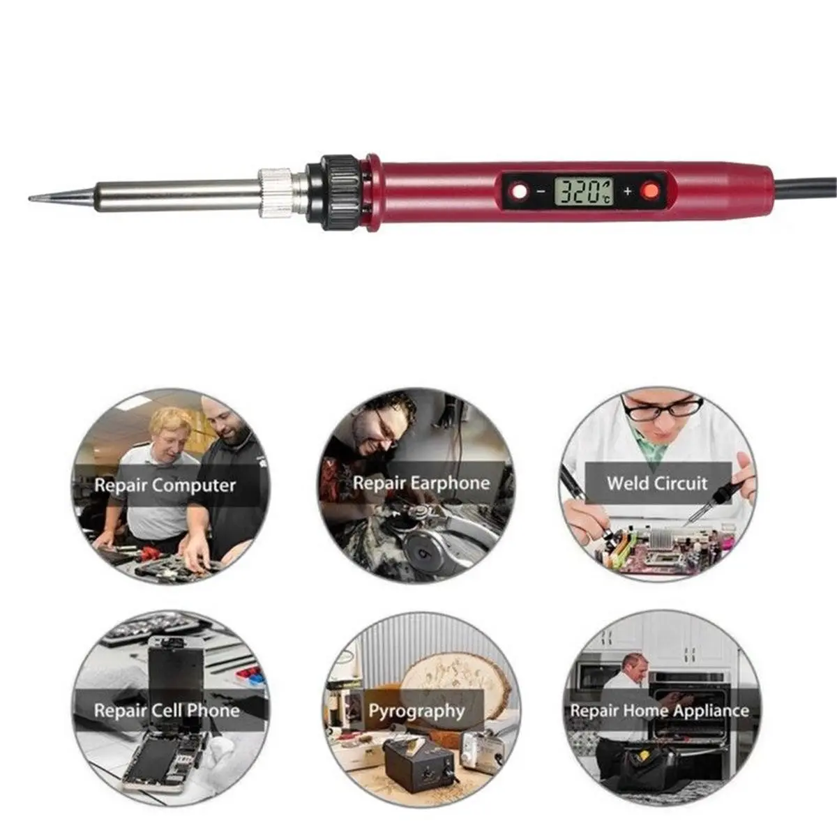 80W Electric Solder Iron Welding Tool - 220V EU Plug | 180-480°C - Image 2