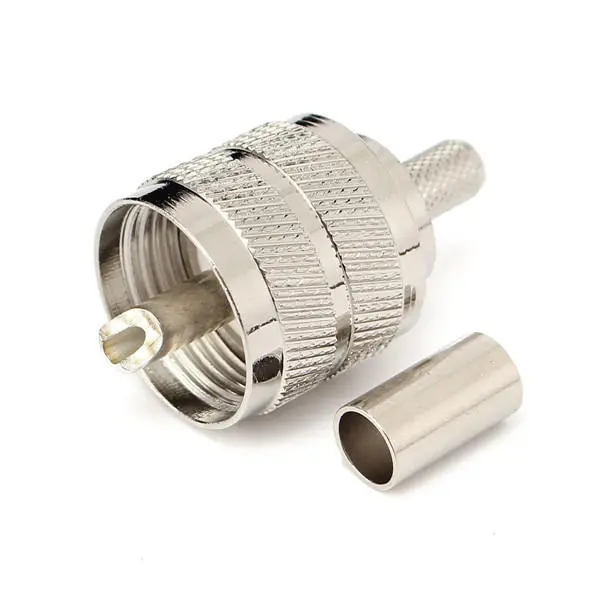 UHF PL259 Male Connector - Crimp for RG58 RG142 LMR195 Cable | Straight Adapter - Image 2