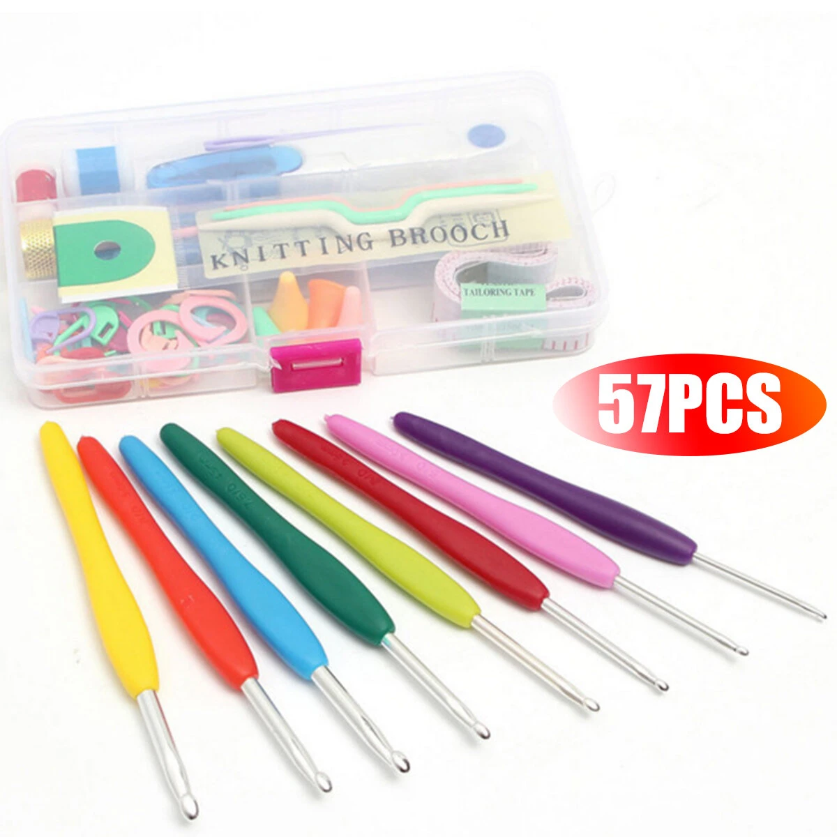 57PCS Crochet Set - Multifunctional Knitting Tools Kit with Case - Image 3