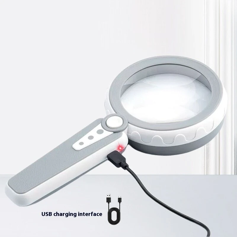 30X LED Rechargeable Handheld Magnifier - 2-in-1 Double Lens for Reading & Craft Inspection - Image 5