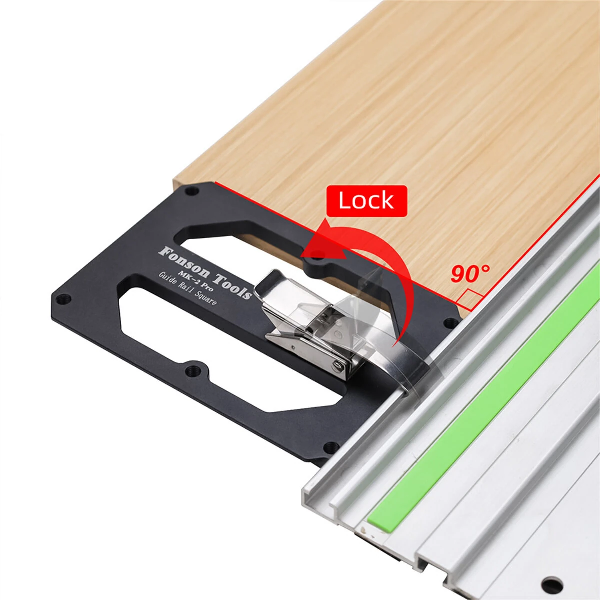 FONSON TOOLS Track Saw Square Guide - Right Angle Stop for Makita & Festool Rails - Image 2