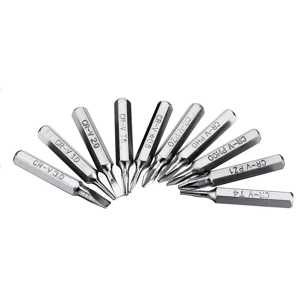 Drillpro 10pcs 4mm CR-V Screwdriver Bit Set | Phillips Slotted Torx | Phone Repair Tool - Image 4