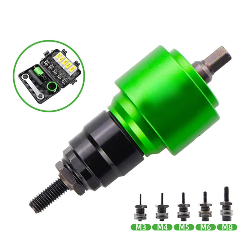 Rivet Nut Tool Kit - Manual Drill Adapter for M3-M10 - Portable with Hex Wrench - Image 4
