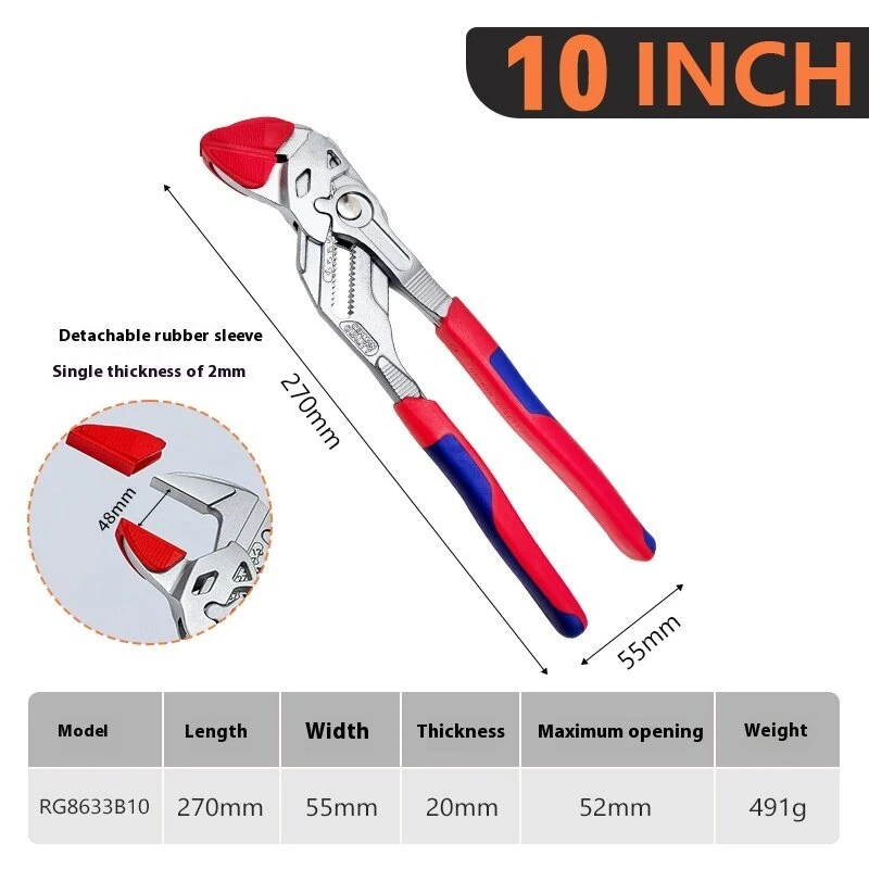 Quick Adjust Water Pump Pliers - 7.5 & 10 Inch Set with Anti-Slip Handles - Image 3